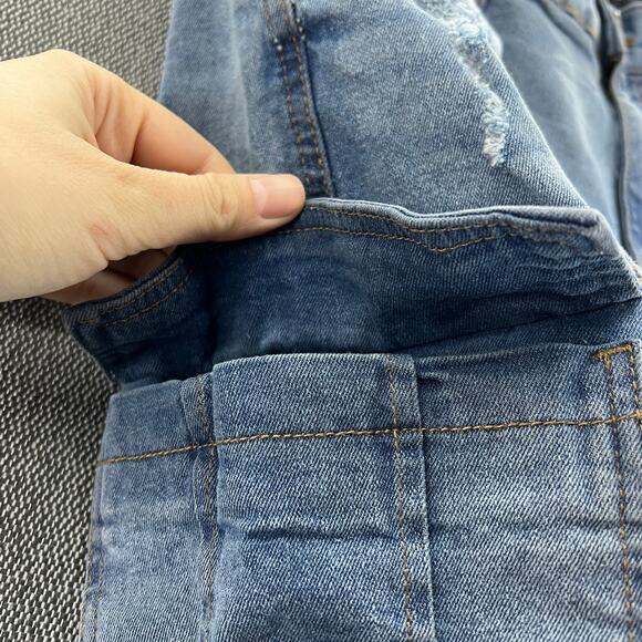 X Ray Mens Cargo Biker Slim Fit Casual Stretch Light Blue Denim Shorts 38 - Picture 6 of 12